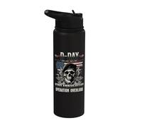 D-day 2026 82nd Anniversary Normandy D-Day Omaha Beach 1944 Stainless Steel Insulated Water Bottle