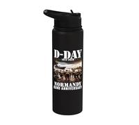 D-day 2026 82nd Anniversary Normandy D-Day Omaha Beach 1944 Stainless Steel Insulated Water Bottle