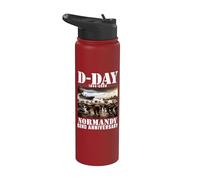 D-day 2026 82nd Anniversary Normandy D-Day Omaha Beach 1944 Stainless Steel Insulated Water Bottle