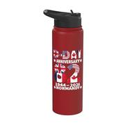 D-day 2026 82nd Anniversary Normandy D-Day Omaha Beach 1944 Stainless Steel Insulated Water Bottle