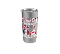 D-day 2026 82nd Anniversary Normandy D-Day Omaha Beach 1944 Vaso térmico de acero inoxidable de doble pared