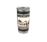 D-day 2026 82nd Anniversary Normandy D-Day Omaha Beach 1944 Vaso térmico de acero inoxidable de doble pared