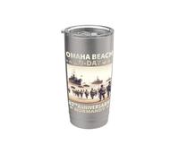 D-day 2026 82nd Anniversary Normandy D-Day Omaha Beach 1944 Vaso térmico de acero inoxidable de doble pared