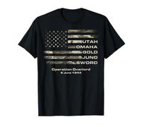D-Day 82nd Anniversary Normandy D-Day Beaches USA Camo Flag Camiseta