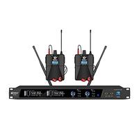 D Debra Audio Pro ER-202 UHF Sistema de Monitor intraauricular inalámbrico de un Solo Canal con transmisor y Receptor para Escenario, Estudio de grabación, músicos (2 bodypack con transmisor)