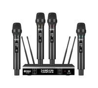 D Debra Micrófono Inalámbrico Profesional 4 Canales UHF, Sistema de Micrófono de Mano con Receptor,Alcance 80-100m, Sonido Cardioide de Alta Fidelidad, Karaoke en Casa,Bodas,Iglesia,DJ y Fiestas