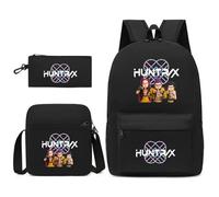 D-Demon H-Hunters Conjunto de mochila para niños con bolso de hombro y estuche de lápiz, bolso de escuela ligero para adolescentes estudiantes de la escuela secundaria primaria(B1)