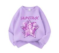 D-Demon K-Pop Merchandise Sudadera para niñas Sudadera con Estampado X de Bruja K-Pop de Manga Larga Sudadera para niños Top Casual,Púrpura,130cm