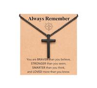 D Dongjiangjin Gift Collar de cruz negra, regalo de cumpleaños, te amo para siempre, Acero inoxidable, No es una piedra preciosa