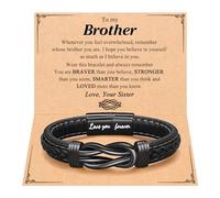 D Dongjiangjin Gift Pulsera de cuero para hombre, con texto en inglés «To My Son Grandson, Nephew, Man, Boyfriend Brother Dad», para cumpleaños, día de San Valentín, Navidad, regalos, 8.5 inches,