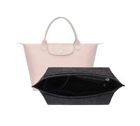 D.DUO Organizador de bolso, organizador de fieltro con múltiples bolsillos, organizador de bolsa plegable para insertar organizador de cartera para Longchamp (Mediano, Gris Oscuro)