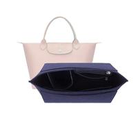 D.DUO Organizador de bolso, organizador de fieltro con múltiples bolsillos, organizador de bolsa plegable para insertar organizador de cartera para Longchamp (Pequeño, Azul Oscuro)