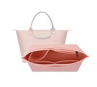 D.DUO Organizador de bolso, organizador de fieltro con múltiples bolsillos, organizador de bolsa plegable para insertar organizador de cartera para Longchamp (Grande, Rosa)
