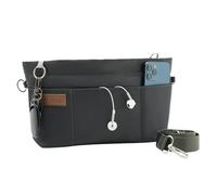 D.DUO Organizador de bolsos, bolso cruzado, organizador de bolsos con correa ajustable, insertos de nailon impermeables para bolsos (Gris oscuro, S)