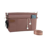 D.DUO Organizador de bolsos, bolso cruzado, organizador de bolsos con correa ajustable, insertos de nailon impermeables para bolsos (Rosa, M)