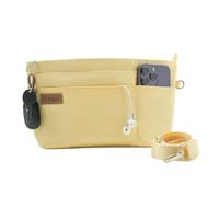 D.DUO Organizador de bolsos, bolso cruzado, organizador de bolsos con correa ajustable, insertos de nailon impermeables para bolsos (Amarillo, S)