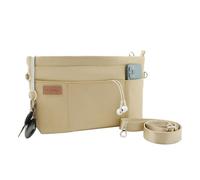 D.DUO Organizador de bolsos, bolso cruzado, organizador de bolsos con correa ajustable, insertos de nailon impermeables para bolsos (Beige, M)