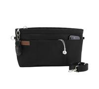 D.DUO Organizador de bolsos, bolso cruzado, organizador de bolsos con correa ajustable, insertos de nailon impermeables para bolsos (Negro, XL)
