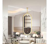d ed Espejo de baño LED, espejo Vani montado en el techo con barra para colgar, espejo Slish de 50 x 70 cm para fregadero, decoración moderna del hogar, perfecto para cualquier baño