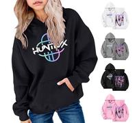 D-emoms H-unters Sudadera Con Capucha Para Niñas Sudadera Con Capucha Informal De Manga Larga Amantes De La Música Pop 2025 Hip Hop Streetwear Y2k Moda Casual Niñas Unisex (6 años, 7 años, A-BK)