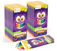 D-FantiX 24 Paquetes de Lápices de Colores a Granel, 288 Lápices de Colores Pre-Afilados, Regalos de Vuelta al Cole para Estudiantes, Suministros Escolares para Niños, Niñas y Jardín de Infancia