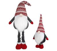 D-FantiX Gnomos de Navidad de pie, 40 pulgadas sueco Tomte Gnomo relleno de felpa con patas retráctiles de primavera sombrero de punto escandinavo decoraciones navideñas adornos decoración del hogar
