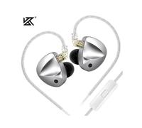 (D-Fi Silver MIC) Auriculares intrauditivos KZ D-Fi con monitor de graves HIFI y interruptor de sintonización