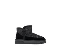 D.Franklin Botas de Mujer de Ante con Forro Interior Atlas Glitter Negro - Botas para Mujer - Moda casual - Talla (39)