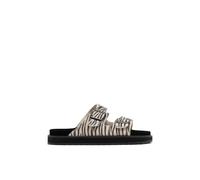 D.Franklin Sandalia Nórdica Mujer Hebilla Completa Cebra - Sandalias deportivas planas cómodas para verano - Talla (38) - Modelo Buckle