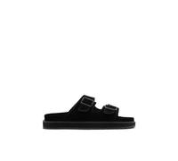 D.Franklin Sandalia Nórdica Mujer Hebilla Completa Negra - Sandalias deportivas planas cómodas para verano - Talla (37) - Modelo Buckle