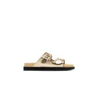 D.Franklin Sandalia Nórdica Mujer Hebilla Completa Oro - Sandalias deportivas planas cómodas para verano - Talla (41) - Modelo Buckle