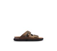 D.Franklin Sandalias de Hombre Cierre Hebilla Color Marrón Vibe Nobuck - Sandalias deportivas planas cómodas para verano - Talla (43) - Modelo Buckle