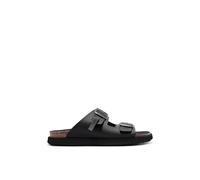 D.Franklin Sandalias de Hombre Cierre Hebilla Vibe en Negro - Sandalias deportivas planas cómodas para verano - Talla (42) - Modelo Buckle
