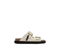 D.Franklin Sandalias de Mujer Cierre Hebilla en Beige Vibe Champion - Sandalias deportivas planas cómodas para verano - Talla (41) - Modelo Buckle