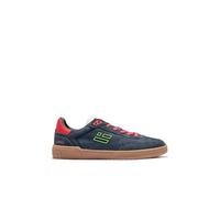 D.Franklin Zapatillas Bajas de Hombre Rebel Suede Azul Marino/Rojo - Zapatillas de Vestir para Hombre - Moda Casual - Talla (42)