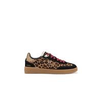 D.Franklin Zapatillas Bajas de Mujer de Piel y Forro Técnico Estampado Leopardo Rebel - Zapatillas de Vestir para Mujer - Moda Casual - Talla (37)