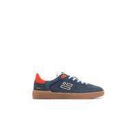 D.Franklin Zapatillas Bajas Piel de Serraje Rebel Basic Flag Azul Marino - Zapatillas de Vestir para Hombre - Moda Casual - Talla (42) - Modelo Flag