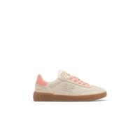 D.Franklin Zapatillas Bajas Piel de Serraje Rebel Basic Flag Beige - Zapatillas de Vestir para Mujer - Moda Casual - Talla (38) - Modelo Flag