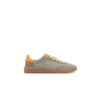 D.Franklin Zapatillas Bajas Piel de Serraje Rebel Basic Flag Caqui - Zapatillas de Vestir para Hombre - Moda Casual - Talla (45) - Modelo Flag