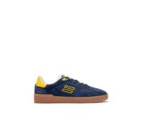 D.Franklin Zapatillas Bajas Piel Serraje Rebel Basic Flag Azul Marino - Zapatillas de Vestir para Hombre - Moda Casual - Talla (43) - Modelo Flag
