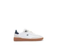 D.Franklin Zapatillas Bajas Piel Serraje Rebel Basic Flag Blanco - Zapatillas de Vestir Unisex - Moda Casual - Talla (39) - Modelo Flag