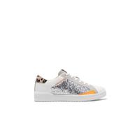 D.Franklin Zapatillas Casual Mujer Court V2 Tenis Basic Glitter Plata/Leo - Zapatillas de Vestir para Mujer - Moda Casual - Talla (36) - Modelo Court v2