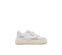 D.Franklin Zapatillas Deportivas Casual Mujer. Modelo Court Basic en Plata y Blanco
