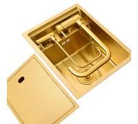 d - Fregadero de cocina de acero inoxidable 304 con grifo plegable, fregadero oculto invisible para cocina, bar, remolque de viaje, 35 x 45 cm