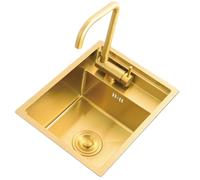 D - Fregadero de cocina de acero inoxidable 304 con un solo cuenco, diseño oculto para cocina, bar, remolque de viaje, 30 x 45 cm, solución para ahorrar espacio