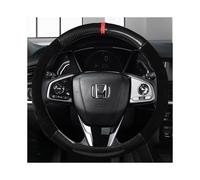 (D)Fundas para volante de coche de 38 cm de cuero y fibra de carbono para Honda Accord City Civic Fit