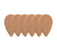 D-Grip Plectro - Janicek Nylonpicks - Forma Balcánica - para Instrumentos Étnicos-Folk Mandolina, Bouzouki, Balalaika - 0,80 mm Marrón Claro - Paquete de 6 - con superficie estructurada antideslizante