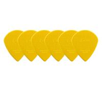 D-Grip Plectro - Janicek Nylonpicks - Jazz C-grande forma - 0,88 mm Amarillo - Paquete de 6 - con superficie de textura antideslizante - fabricado en Chequia