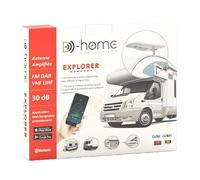 D-Home Explorer Connect - Antena amplificada de TV para Caravana, Ganancia total 30 DB. Antena conectada Pilotable por Aplicación Móvil para Recepción Óptima. Fácil instalación/llave en mano