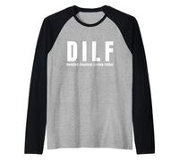 D.I.L.F. Devoto involucrado Padre amoroso buen papá Camiseta Manga Raglan